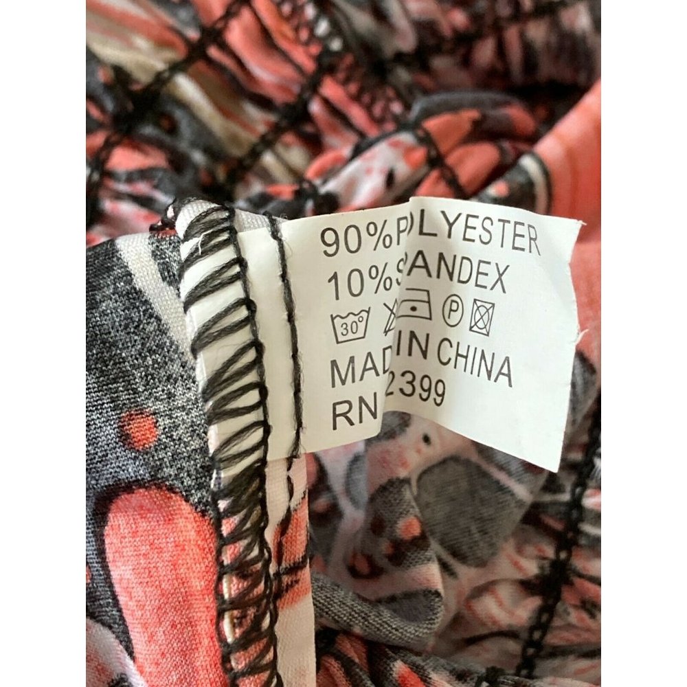 Paris Pink Womens Shirt Medium Pink Black Top V-Neck Spring Summer Work Career - Picture 8 of 8